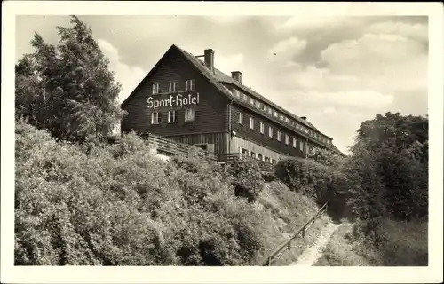 Ak Klingenthal im Vogtland Sachsen, HO Sporthotel Waldgut Aschberg