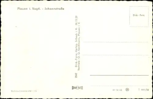 Ak Plauen im Vogtland, Johannstraße