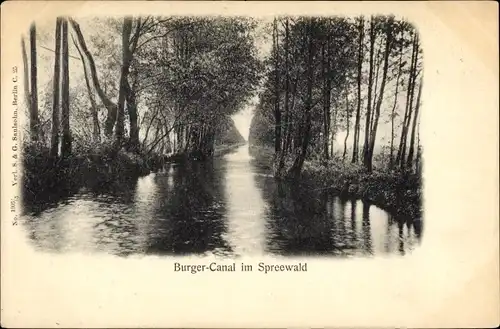 Ak Burg im Spreewald, Burgkanal