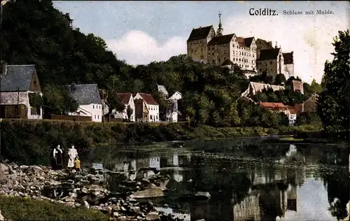 Ak Colditz in Sachsen, Schloss, Mulde