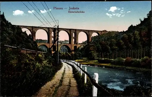 Ak Jocketa Plauen im Vogtland, Elstertalbrücke