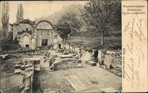 Ak Saint Nabor Elsass Bas Rhin, Niedermünster, Stiftskirche