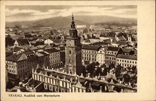 Ak Kraków Krakau Polen, Ausblick vom Marienturm