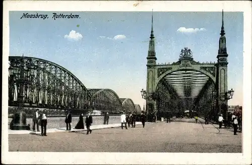 Ak Rotterdam Südholland Niederlande, Maasbrug