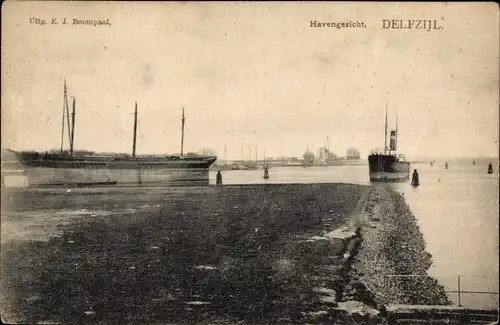 Ak Delfzijl Groningen Niederlande, Havengezicht