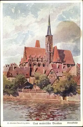 Künstler Ak Günther-Naumburg, D., Wrocław Breslau Schlesien, Kreuzkirche