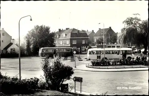 Ak Gulpen Limburg Niederlande, Busstation, Autobusse