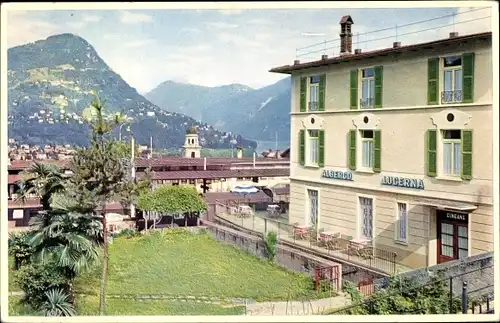 Ak Lugano Kanton Tessin, Hotel Luzern Jura von Fam. Völker