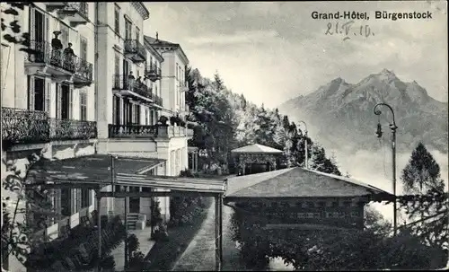 Ak Bürgenstock Kanton Nidwalden, Grand Hotel, Bergblick