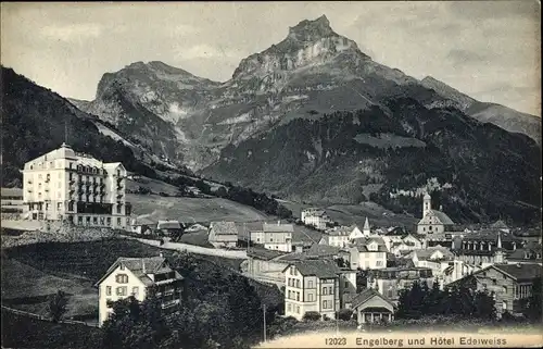 Ak Engelberg Kanton Obwalden Schweiz, Hotel Edelweiss