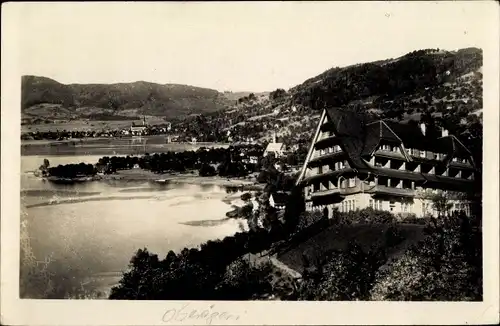 Ak Morgarten Oberägeri Kanton Zug, Kuranstalt Ländli, Blick über den See
