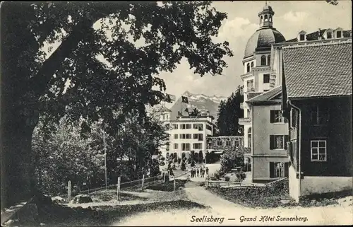 Ak Seelisberg Kanton Uri, Grand Hotel Sonnenberg, Ortspartie