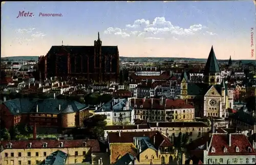 Ak Metz Moselle, Panorama, Kirchen