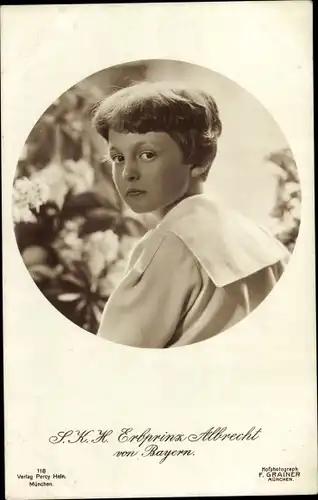 Ak Erbprinz Albrecht von Bayern, Portrait