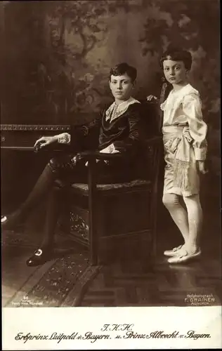 Ak Erbprinz Luitpold von Bayern, Prinz Albrecht von Bayern, Portrait