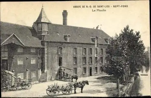 Ak Liou Allier, Le Moulin, Abbaye Notre-Dame de Saint-Lieu Sept-Fons