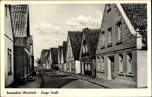 Ak Altenbruch Cuxhaven in Niedersachsen, Lange Straße, Häuserfassaden, Straßenpanorama