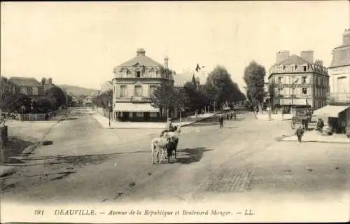 Ak Deauville Calvados, Avenue de la Republique, Boulevard Manger