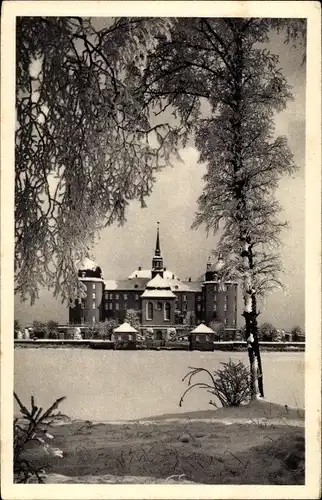 Ak Moritzburg in Sachsen, Jagdschloss, Winter