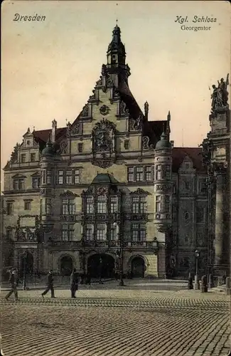 Ak Dresden Altstadt, Kgl. Schloss, Georgentor