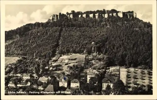 Ak Königstein an der Elbe Sächsische Schweiz, Festung mit Hütten