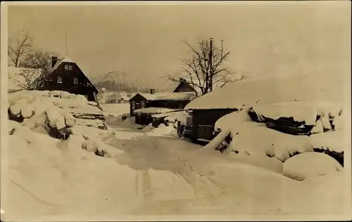 Foto Ak Freiberg in Sachsen, Winteridyll