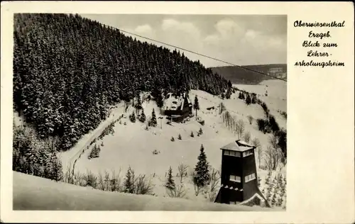 Ak Oberwiesenthal im Erzgebirge, Blick zum Lehrererholungsheim, Winter