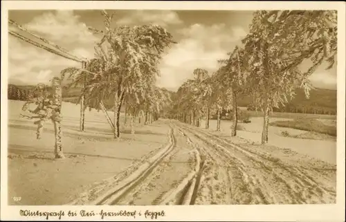 Ak Neuhermsdorf Hermsdorf im Osterzgebirge, Winterlandschaft