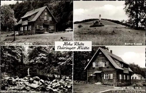 Ak Nordheim vor der Rhön, Hohe Rhön, Thüringer Hütte, Großer Kessel, Rother Kuppe