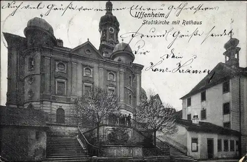 Ak Uffenheim in Mittelfranken, Stadtkirche, Rathaus