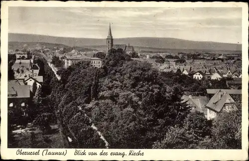 Ak Oberursel im Taunus Hessen, Panorama, Blick v. ev. Kirche