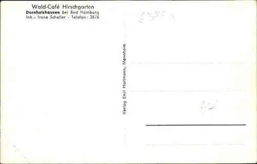 Ak Dornholzhausen Bad Homburg im Taunus, Café Hirschgarten