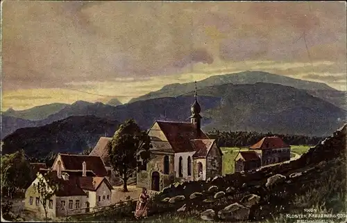Künstler Ak Schmiegelow, Bischofsheim Rhön Unterfranken, Kloster Kreuzberg