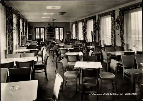 Ak Leißling Weißenfels im Burgenlandkreis, HO Terrassen Cafe, Innenansicht