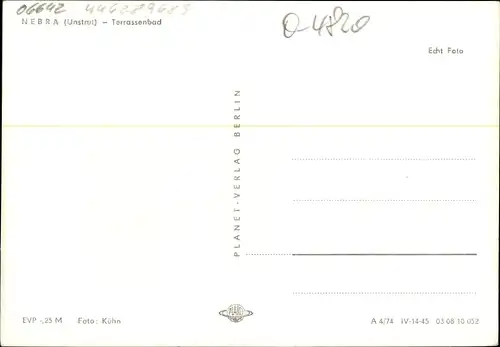 Ak Nebra an der Unstrut, Terrassenbad