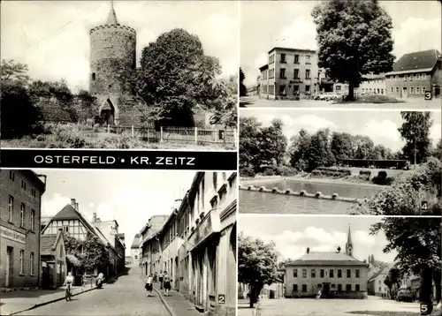 Ak Osterfeld Sachsen Anhalt, Matzturm, Rote Gasse, Obermarkt, Bad, Untermarkt