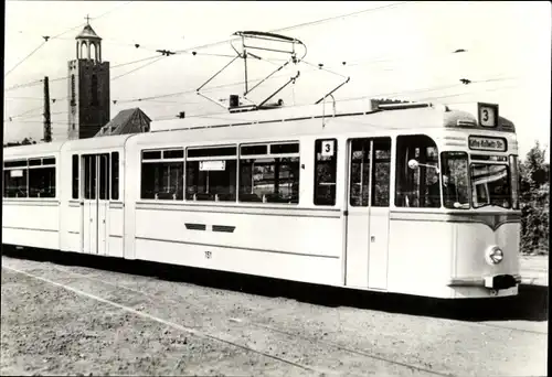 Ak Erfurt in Thüringen, Gelenktriebwagen 151 aus Gotha begann 1959 seine erfolgreiche Fahrt, Tram 3