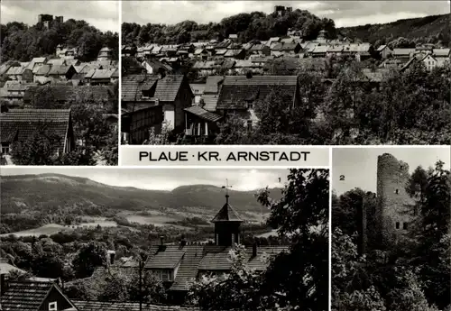 Ak Plaue in Thüringen, Blick zu den Reinsbergen, Ehrenburg