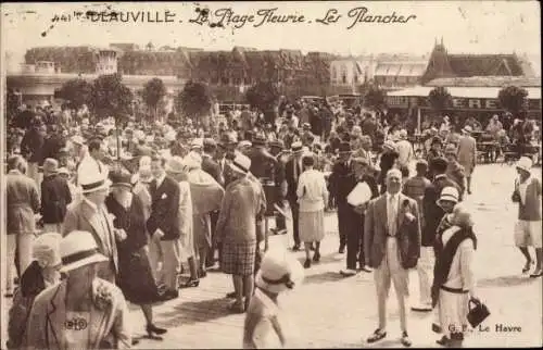 Ak Deauville Calvados, La Plage Fleurie, les Planches