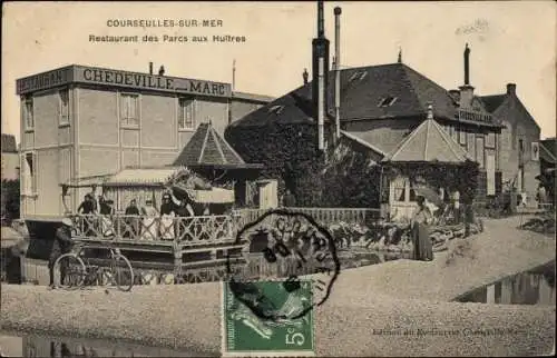 Ak Courseulles sur Mer Calvados, Restaurant des Parcs aux huitres, Chedeville Marc