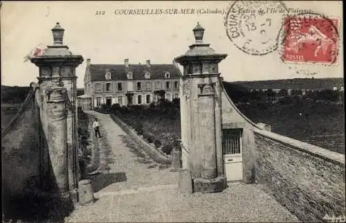 Ak Courseulles sur Mer Calvados, entrée de l' Ile de Plaisance