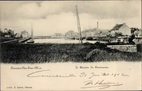 Ak Courseulles sur Mer Calvados, Le Bassin du Commerce