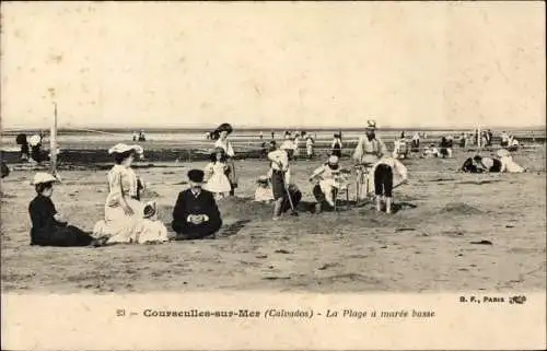 Ak Courseulles sur Mer Calvados, la Plage à marée basse