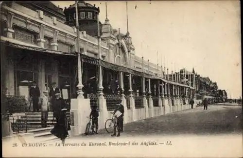 Ak Cabourg Calvados, La Terrasse du Kursaal, Boulevard des Anglais