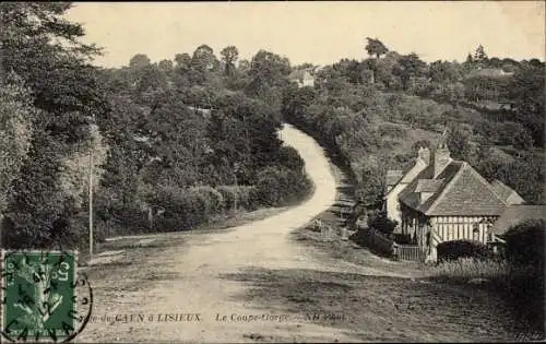 Ak Lisieux Calvados, Route de Caen, Le Coupe Gorge