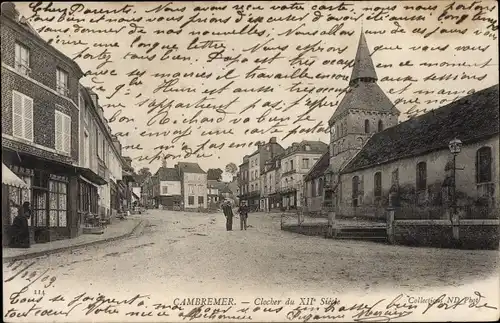 Ak Cambremer Calvados, Clocher du XII siècle, Ortspartie