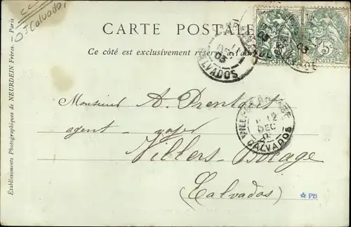 Ak Cambremer Calvados, Clocher du XII siècle, Ortspartie