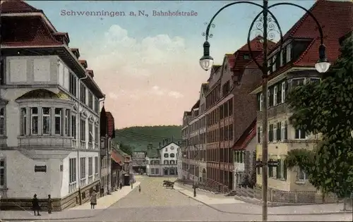 Ak Schwenningen am Neckar Villingen Schwenningen, Bahnhofstraße