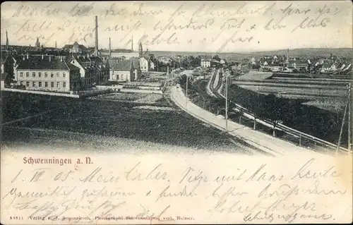 Ak Schwenningen am Neckar Villingen Schwenningen, Teilansicht der Ortschaft