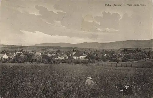 Ak Fahy Kanton Jura, Blick auf den Ort